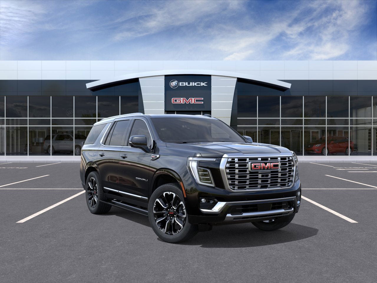 2026 GMC Yukon Denali in Onyx Black — front three-quarter view